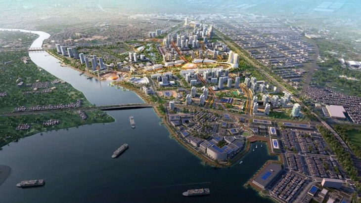 Phối cảnh một ý tưởng trung tâm hành chính đô thị thương mại dịch vụ bên sông Đồng Nai