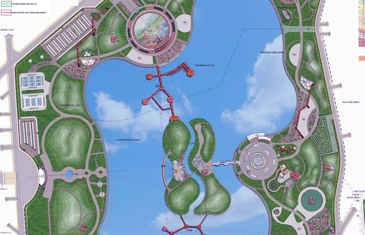 Phương án thiết kế tổng thể kiến trúc cảnh quan công viên rộng gần 100ha ở quận Hà Đông.