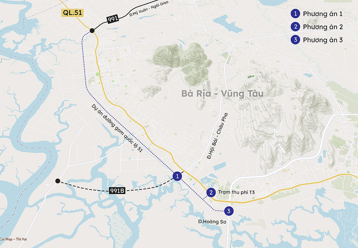 Hướng tuyến đường gom dọc Quốc lộ 51