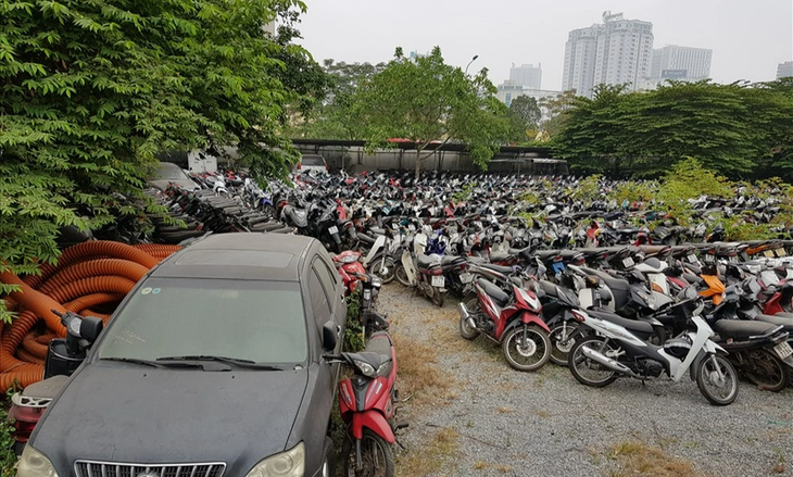 Một kho xe vi phạm. Ảnh minh họa