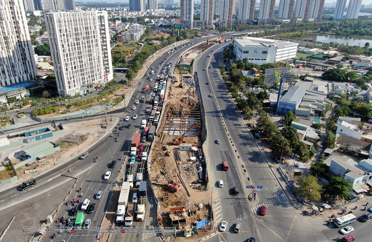 Công trường nút giao An Phú