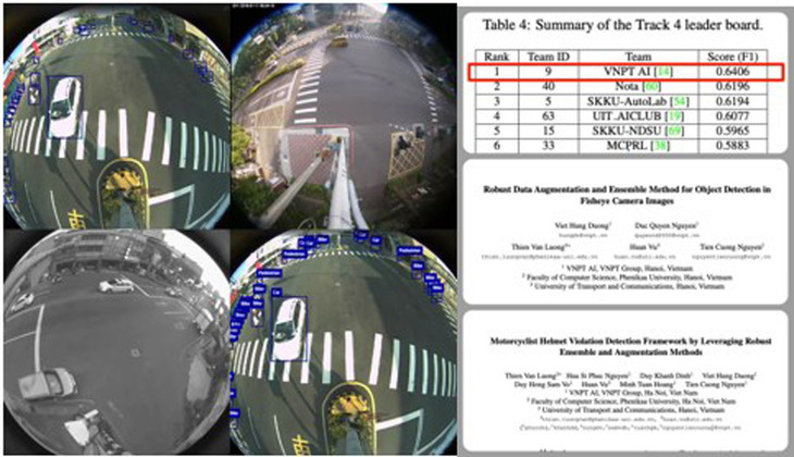 VNPT đạt giải tại hạng mục phát hiện vật thể từ camera mắt cá, đây là hạng mục có độ phức tạp rất cao