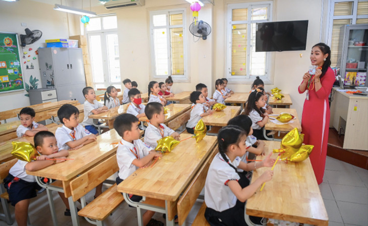 Học sinh lớp 1 Trường tiểu học Thăng Long, quận Ba Đình Học sinh lớp 1 Trường tiểu học Thăng Long, quận Ba Đình