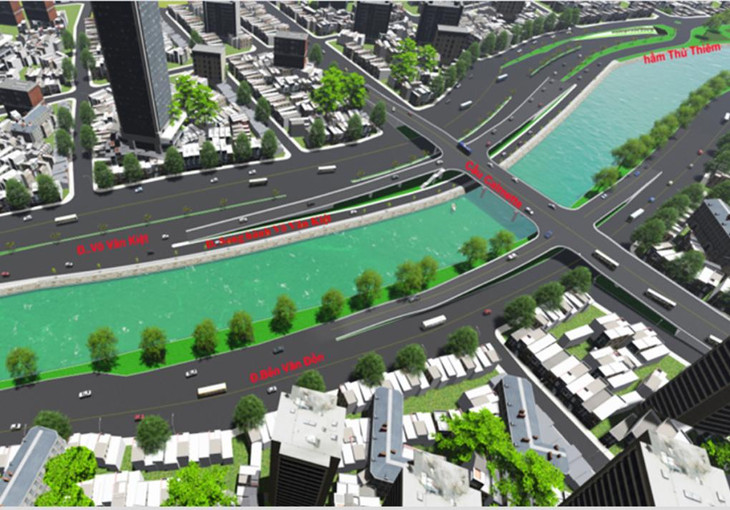 Phối cảnh đường song hành Võ Văn Kiệt khi hoàn thành Phối cảnh đường song hành Võ Văn Kiệt khi hoàn thành