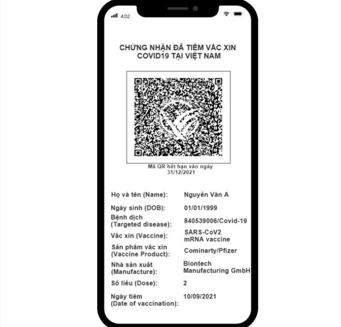 Biểu mẫu hộ chiếu vaccine của Việt Nam