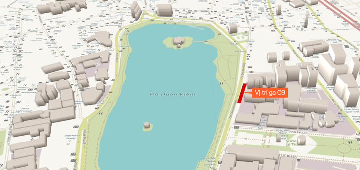 Vị trí xây dựng ga ngầm C9 theo phương được duyệt Vị trí xây dựng ga ngầm C9 theo phương được duyệt