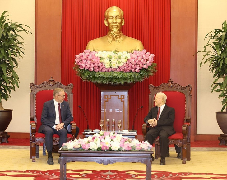 Tổng Bí thư Nguyễn Phú Trọng và Thủ tướng Australia Anthony Albanese.