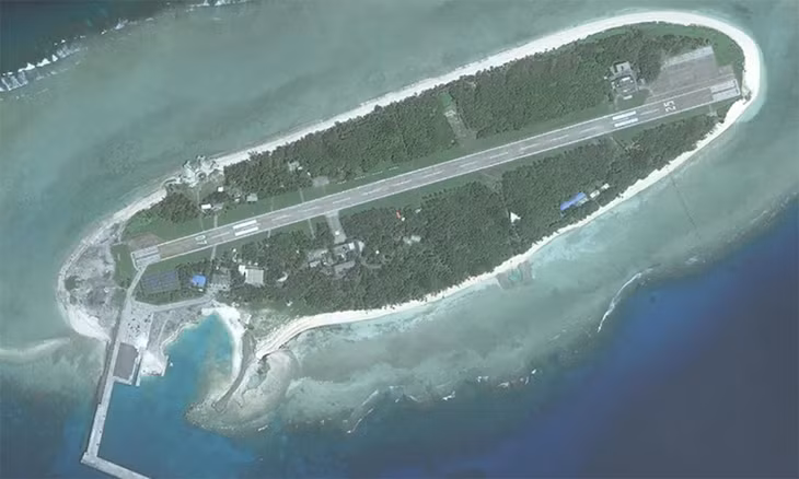 Ảnh vệ tinh đảo Ba Bình thuộc quần đảo Trường Sa của Việt Nam. Ảnh: CSIS