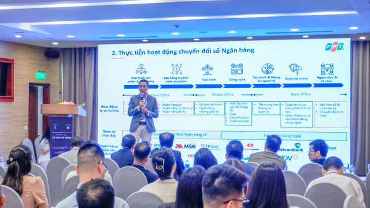 Ông Nguyễn Thanh Tùng - Giám đốc Công nghệ Khối Giải pháp Hạ tầng số, FPT IS - đề cập tới hai hướng tiếp cận chuyển đổi số hiệu quả dành cho ngành tài chính - ngân hàng.