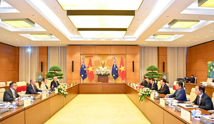 Quang cảnh buổi tiếp tại Nhà Quốc hội.