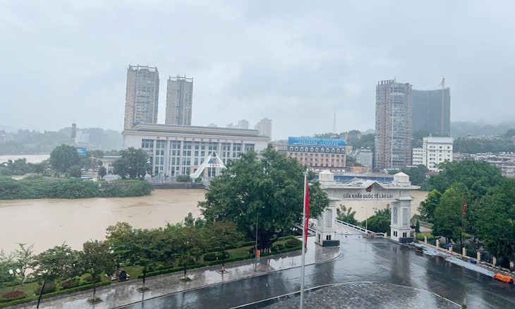 Cửa khẩu quốc tế Lào Cai lúc 17h, ngày 9/9