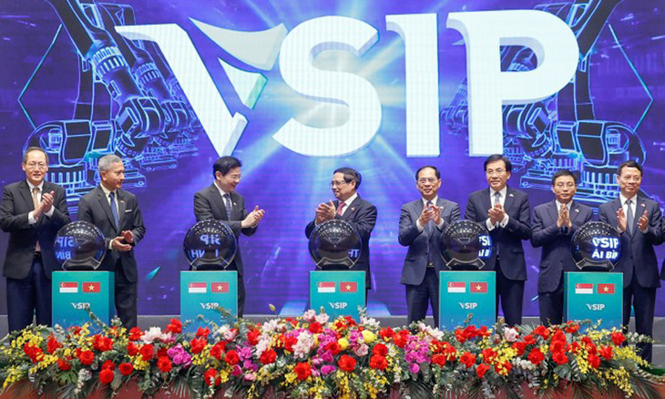 Thủ tướng Phạm Minh Chính và Thủ tướng Lawrence Wong tại lễ khởi công khu công nghiệp VSIP Thái Bình Thủ tướng Phạm Minh Chính và Thủ tướng Lawrence Wong tại lễ khởi công khu công nghiệp VSIP Thái Bình