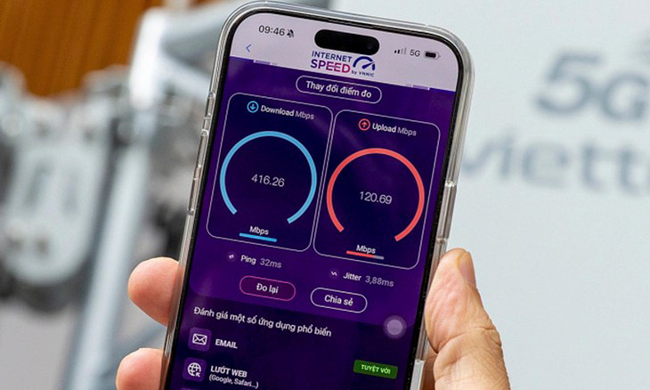 Đo thử tốc độ mạng 5G Đo thử tốc độ mạng 5G