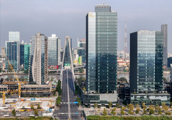 Khu vực Thủ Thiêm và cầu Ba Son nhìn về Quận 1, TP.HCM Khu vực Thủ Thiêm và cầu Ba Son nhìn về Quận 1, TP.HCM