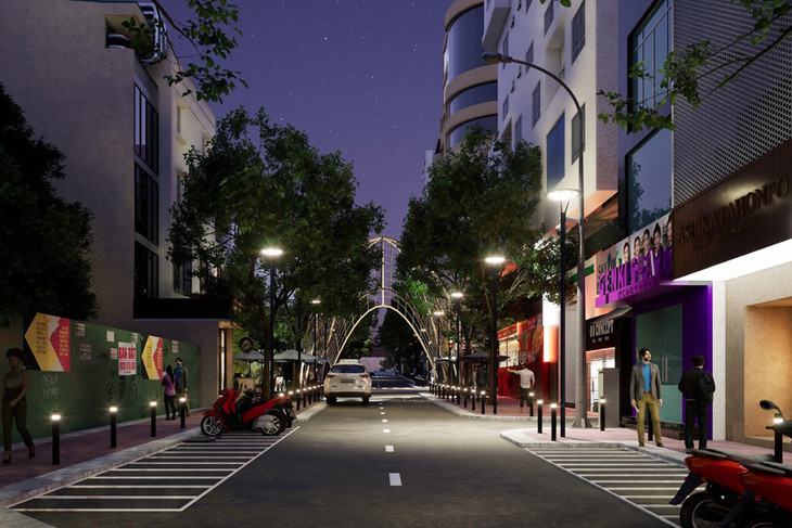 Phối cảnh đường Thái Văn Lung sau khi cải tạo