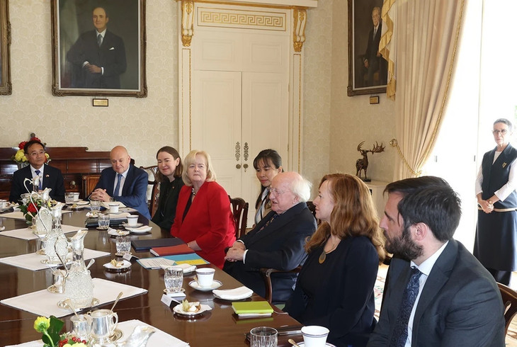 Tổng thống Ireland nhấn mạnh Việt Nam là đối tác thương mại hàng đầu của Ireland và dư địa hợp tác giữa hai nước còn rất lớn. Ảnh: TTXVN