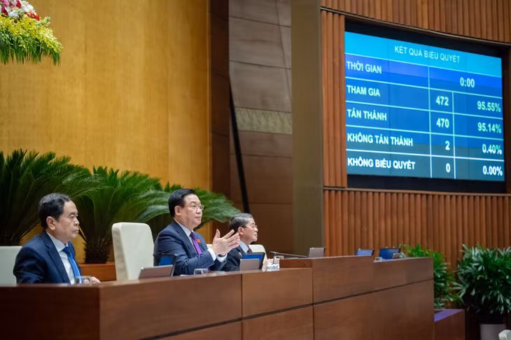 Quốc hội thông qua Nghị quyết xác nhận kết quả lấy phiếu tín nhiệm đối với người giữ chức vụ do Quốc hội bầu hoặc phê chuẩn