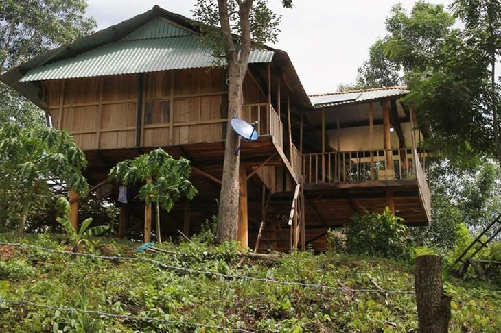 Căn nhà sàn mà vợ Chánh án TAND huyện Vĩnh Thạnh lấn chiếm, làm nhà không phép trên đất rừng phòng hộ Căn nhà sàn mà vợ Chánh án TAND huyện Vĩnh Thạnh lấn chiếm, làm nhà không phép trên đất rừng phòng hộ