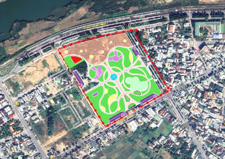 Vị trí làm công viên Thạch Bích ở phường Lê Hồng Phong