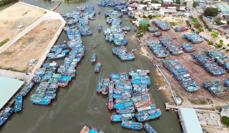 Khu neo đậu tàu thuyền cảng cá Tam Quan, thị xã Hoài Nhơn, tỉnh Bình Định hiện tại