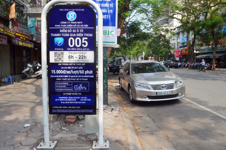 Một điểm trông giữ xe ở Hà Nội