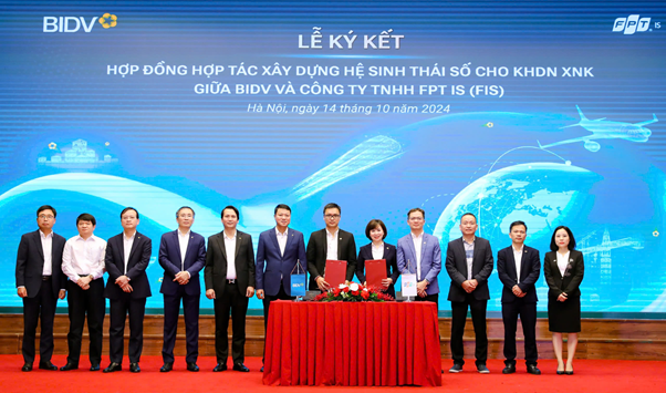 Lễ kết hợp tác xây dựng Hệ sinh thái số cho KHDN XNK giữa ngân hàng BIDV và FPT IS