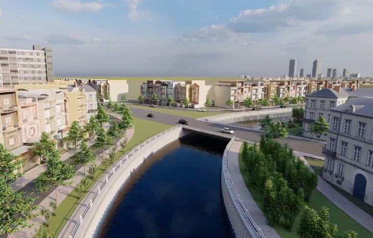 Phối cảnh rạch Xuyên Tâm trong tương lai sau khi triển khai Dự án Nạo vét, cải tạo môi trường, xây dựng hạ tầng