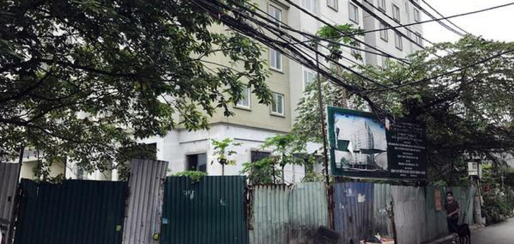 Dự án tại ngõ 156 đường Tam Trinh, phường Yên Sở, quận Hoàng Mai đã hoàn thành từ nhiều năm trước nhưng vẫn không có người ở. Ảnh: Báo Tiền phong
