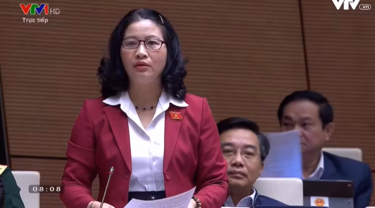 Đại biểu Nguyễn Thị Lan (Hà Nội) phát biểu.