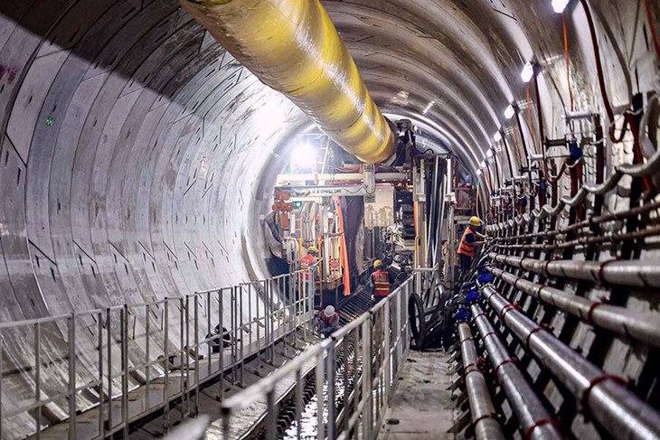 Robot đào ngầm làm đường sắt đô thị tuyến metro Nhổn - ga Hà Nội