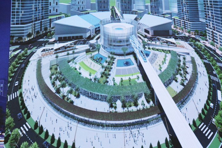 Phối cảnh Vòng xoay A1 dự kiến xây dựng nhà ga metro nối Suối Tiên