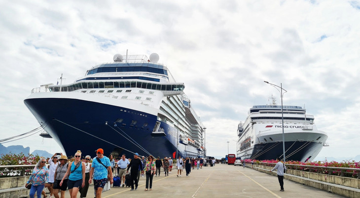 Khách du lịch tàu biển quốc tế nhập cảnh tại bến cảng tàu khách quốc tế Hạ Long Khách du lịch tàu biển quốc tế nhập cảnh tại bến cảng tàu khách quốc tế Hạ Long