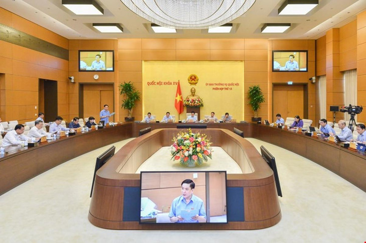 Ủy ban Thường vụ Quốc hội tổng kết kỳ họp thứ 3 và cho ý kiến bước đầu về việc chuẩn bị kỳ họp thứ 4 của Quốc hội. Ảnh: Quốc hội