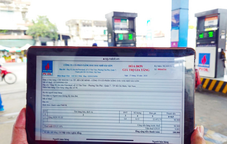 PVOIL đã cấp lại hóa đơn điện tử từ chiều 3/4