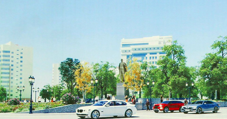 Phối cảnh tượng đài Lê Nin tại TP. Vinh