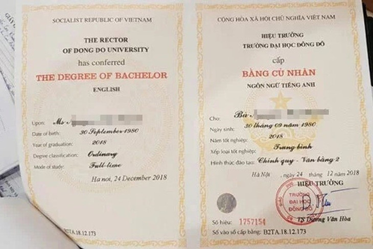 Đại học Đông Đô cấp hơn 190 bằng cử nhân giả, không qua tuyển sinh...