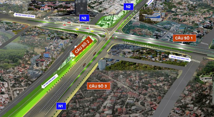 Phối cảnh nút giao Phạm Văn Đồng - Linh Đông, thuộc đoạn 2 dự án Vành đai 2. Ảnh: Ban Quản lý dự án đầu tư xây dựng các công trình giao thông.