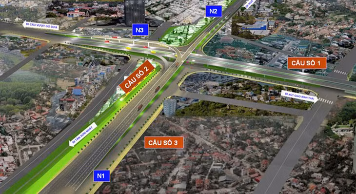 Phối cảnh nút giao Phạm Văn Đồng - Linh Đông, thuộc đoạn 2 dự án Vành đai 2. Ảnh: Ban Quản lý dự án đầu tư xây dựng các công trình giao thông.