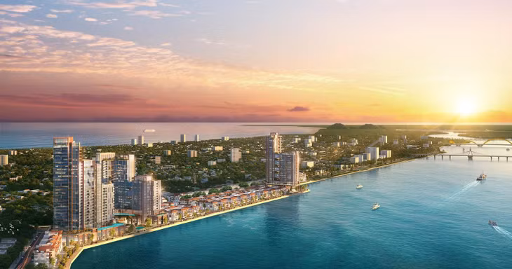 Tổ hợp Sun Riva Vista sẽ thắp sáng bờ Đông sông Hàn, nâng tầm diện mạo đô thị Đà Nẵng. Ảnh phối cảnh minh họa