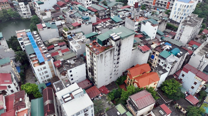 Chung cư mini bị cháy nằm trong khu vực chật hẹp, không bảo đảm an toàn phòng cháy, chữa cháy Chung cư mini bị cháy nằm trong khu vực chật hẹp, không bảo đảm an toàn phòng cháy, chữa cháy