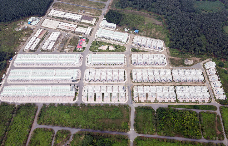 Khu dân cư Tân Thịnh (huyện Trảng Bom, tỉnh Đồng Nai) nhìn từ trên cao