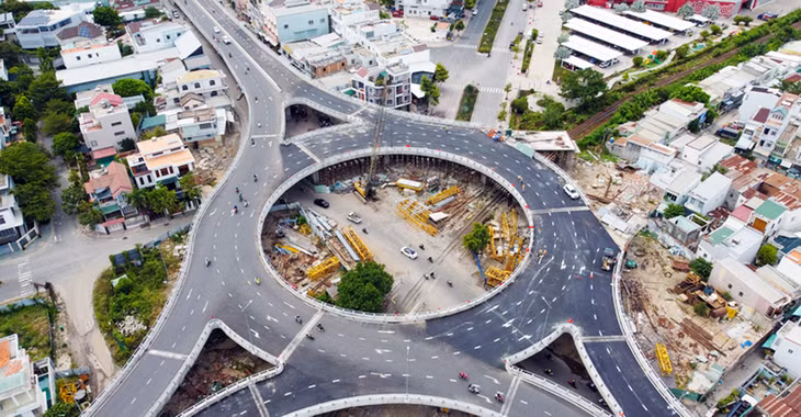 Nút giao hiện mới hoàn thành 3 nhánh so với 4 nhánh so với thiết kế