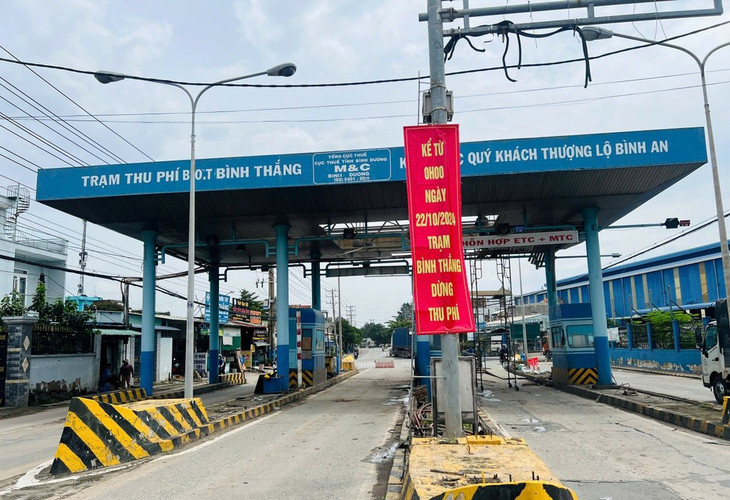 Trạm thu phí BOT Bình Thắng thông báo dừng thu phí từ 0h ngày 22/10