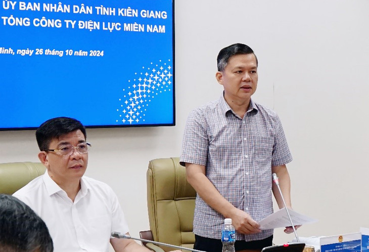 Ông Giang Thanh Khoa - Tỉnh ủy viên, Phó Chủ tịch UBND tỉnh Kiên Giang giao nhiệm vụ cho các Sở, ban, ngành địa phương tỉnh Kiên Giang tháo gỡ khó khăn các dự án điện