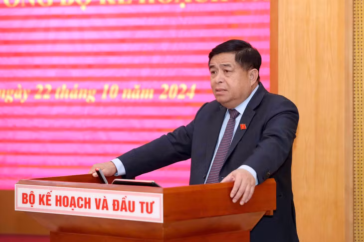 Bộ trưởng Nguyễn Chí Dũng phát biểu tại Hội nghị. Ảnh: Đức Trung