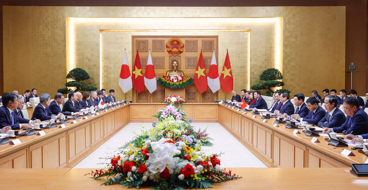 Thủ tướng Phạm Minh Chính hội đàm với Thủ tướng Nhật Bản Ishiba Shigeru - Ảnh: VGP