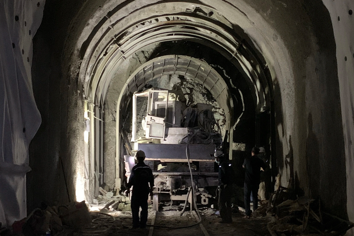 Hiện trường sạt lở hầm