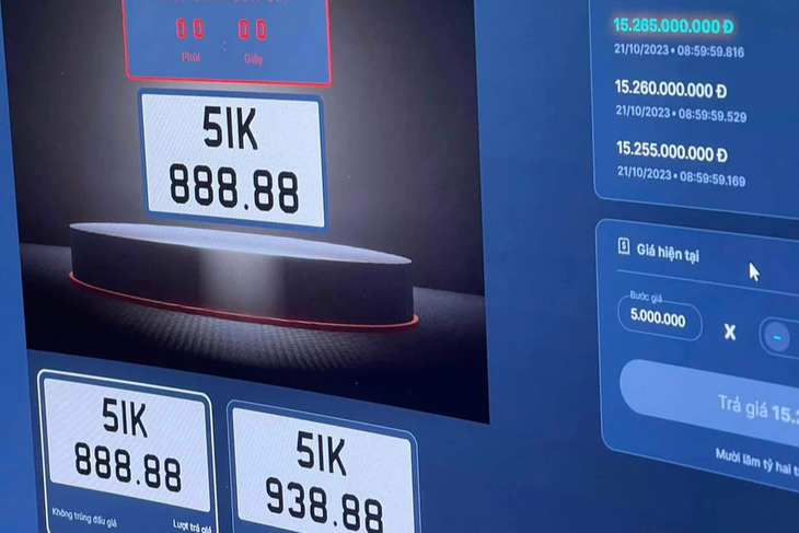 Một phiên đấu giá trực tuyến biển số ô tô Một phiên đấu giá trực tuyến biển số ô tô