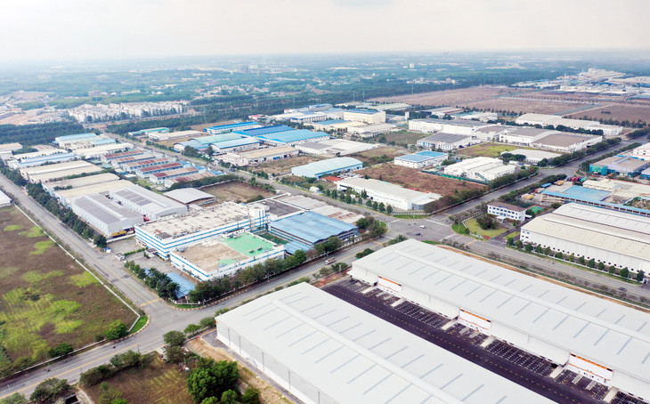 Một góc khu công nghiệp VSIP tại Bình Dương nhìn từ trên cao