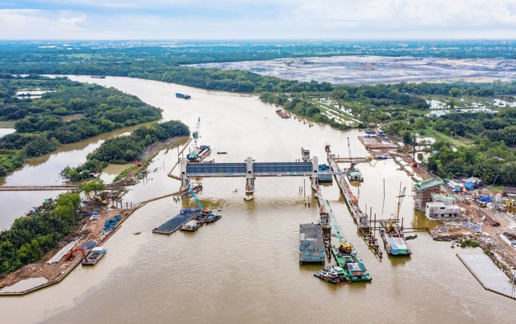 Cống ngăn triều Cây Khô (huyện Bình Chánh) thuộc Dự án Giải quyết ngập do triều ở TP.HCM